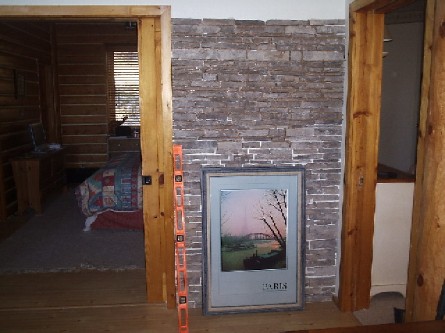Set stone on existing int. walls